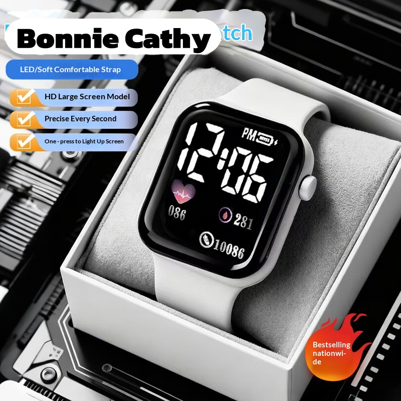 โทรศัพท์มือถือและแท็บเล็ต Bonnie Cathy Fashion LED Sport นาฬิกาดิจิตอลพร้อมจอแสดงผลขนาดใหญ่สำหรับผู้ชายและผู้หญิง ราคา 71 บาท*ส่งฟรี