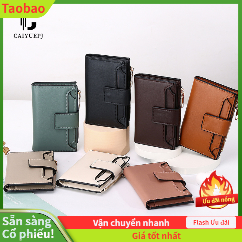 ZADA  Ví Nữ Mới Ví Ngắn Đa Năng Dung Tích Lớn Gấp Túi Dây Kéo Khe Cắm Thẻ Đa Năng Ví Đựng Tiền Xu