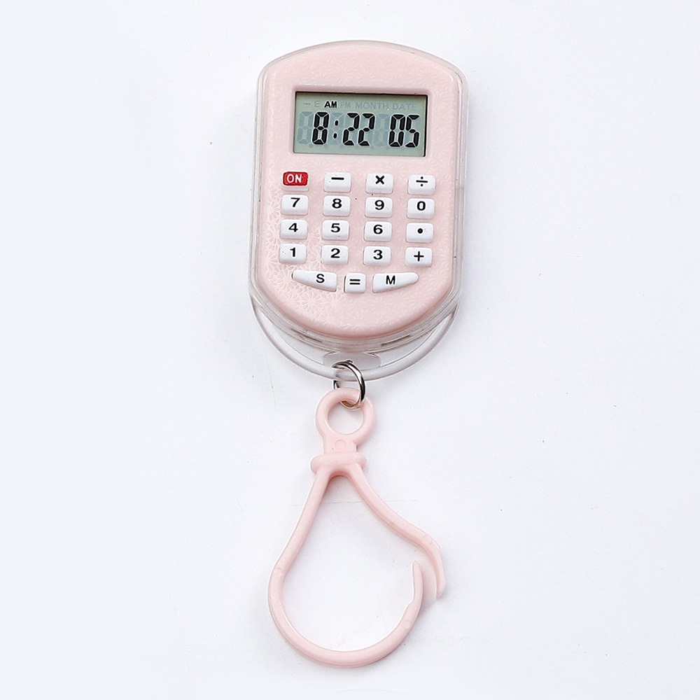 SPOIL ME DIGITAL GOODS Di động Máy tính mini Hiển thị thời gian Hiển thị 8 chữ số Máy tính bỏ túi móc khóa Sáng tạo Nút im lặng Máy tính điện tử Văn phòng phẩm cho sinh viên - 2