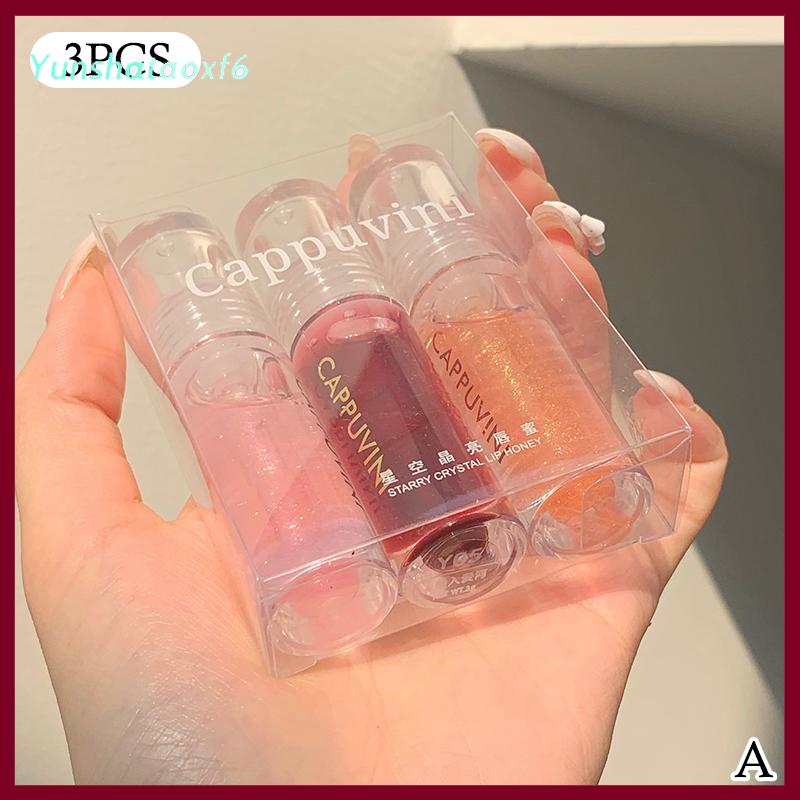 yunshataoxf Cappuvini trong suốt pha lê thạch Son bóng sáng bóng rõ ràng gương dưỡng ẩm Son dưỡng long lanh lỏng Son môi môi dầu môi môi tint - 8