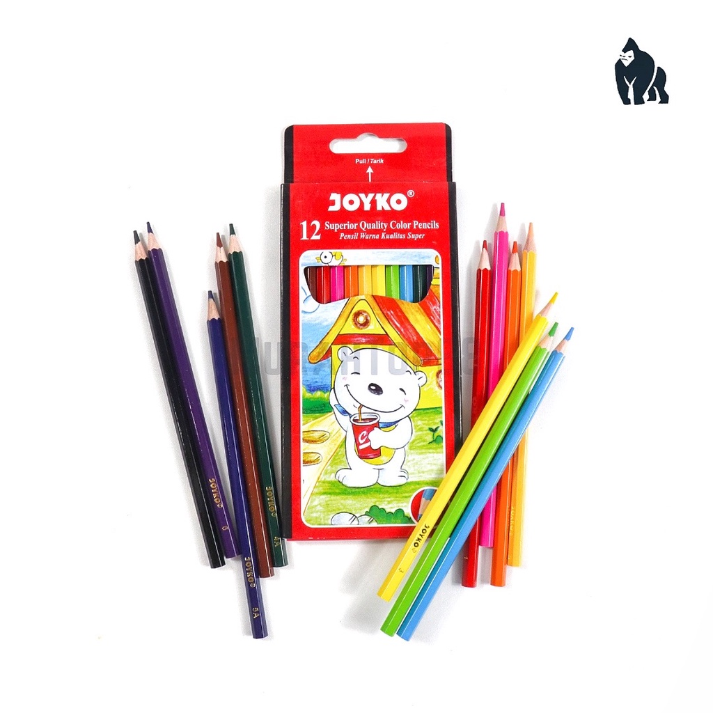 Pensil 12 Warna Panjang Joyko / Color Pencil CP-12PB Colouring Hexagonal Grip [1 SET]