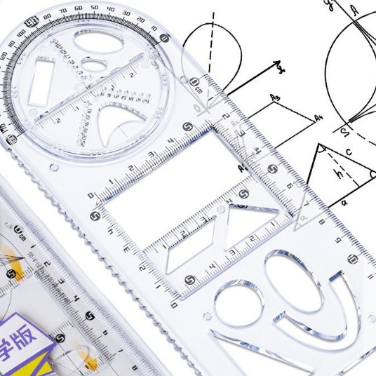 Eke vẽ hình học đa chức năng trường tiểu học, THCS, THPT, Bộ thước vẽ hình học hàm toán học xoay, thước thẳng tam giác