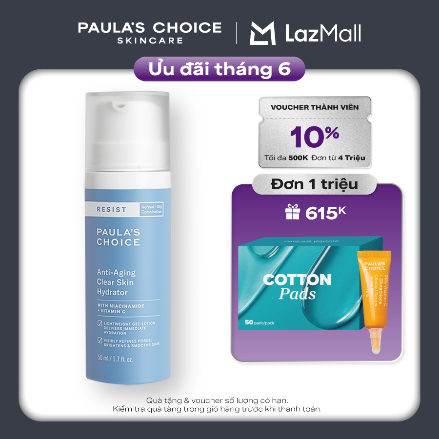 Kem dưỡng ẩm làm sáng da và chống lão hóa Paula’s Choice Resit Anti-Aging Clear Skin Hydrator 50ml 7691