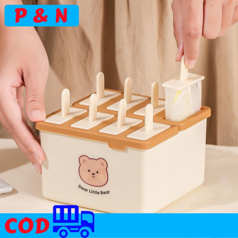 P&N 4 8 Lưới Popsicle Khuôn Với Nắp Nhà Làm Tự Chế Mung Đậu Popsicle Tự Chế Kem Đông Lạnh Kem Khuôn Mẫu