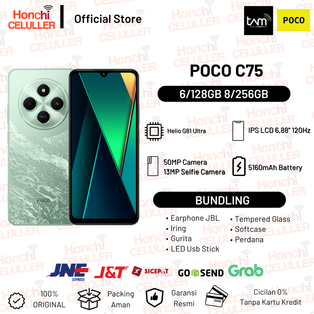 Xiaomi POCO C75 8/256GB 6/128GB | Layar 6,88" | 50MP AI | 18W Pengisian cepat | NFC Garansi Resmi Indonesia Harga  1,449,000 Ringgit*Penghantaran Percuma