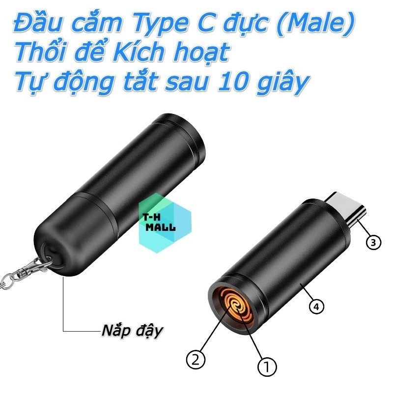 [KO DÙNG PIN] Giao diện bat lua Mini cầm tay Type C thích hợp cắm trại ngoài trời đánh lua di động c