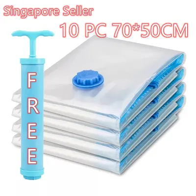 [Hot Deal] Promotion 10PCS free Vacuum Bags 70x50CM Reusable Compression Storage Bag for Clothes Pillow Comforter (Transparent)