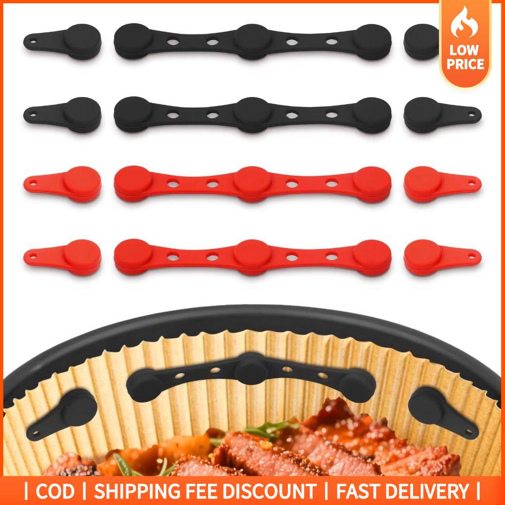 GOOD MOOD BEAUTY Thiết kế không trầy xước Khóa silicone từ tính cho nồi chiên không khí Có thể tái sử dụng Thiết bị cố định Giấy nướng cho máy chiên không khí Nhiệt độ cao Giá đỡ giấy từ tính Phụ kiện nồi chiên không khí