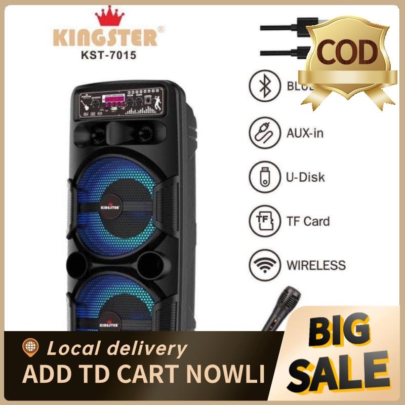 ♕GOOD♕ KINGSTER KST-7018 / KST-7015 Portable Speaker 2x8inches