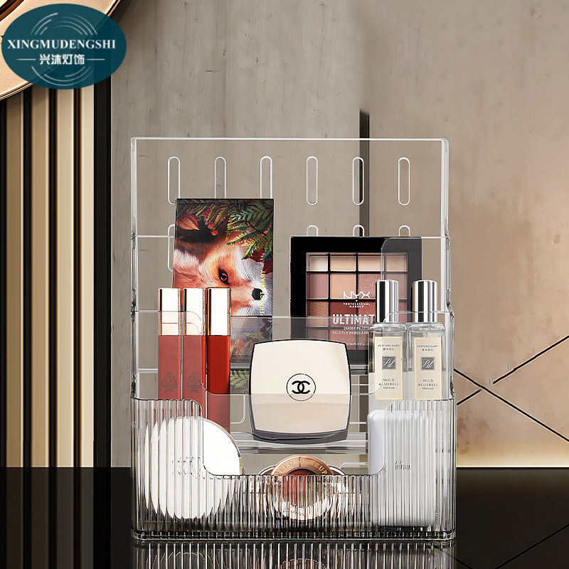 XMDS💖 Mỹ phẩm giá lưu trữ Acrylic trong suốt nhiều lớp lưu trữ nhỏ gọn hộp phấn mắt giá Son trang điểm hộp lưu trữ nhựa đơn giản