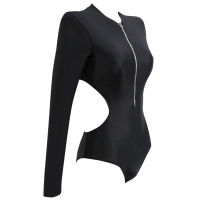Annebra Cruise ชุดว่ายน้ำ วันพีช แขนยาว มีฟองน้ำซับเต้า Cut Out One Piece Swimsuit รุ่น AS9-508
