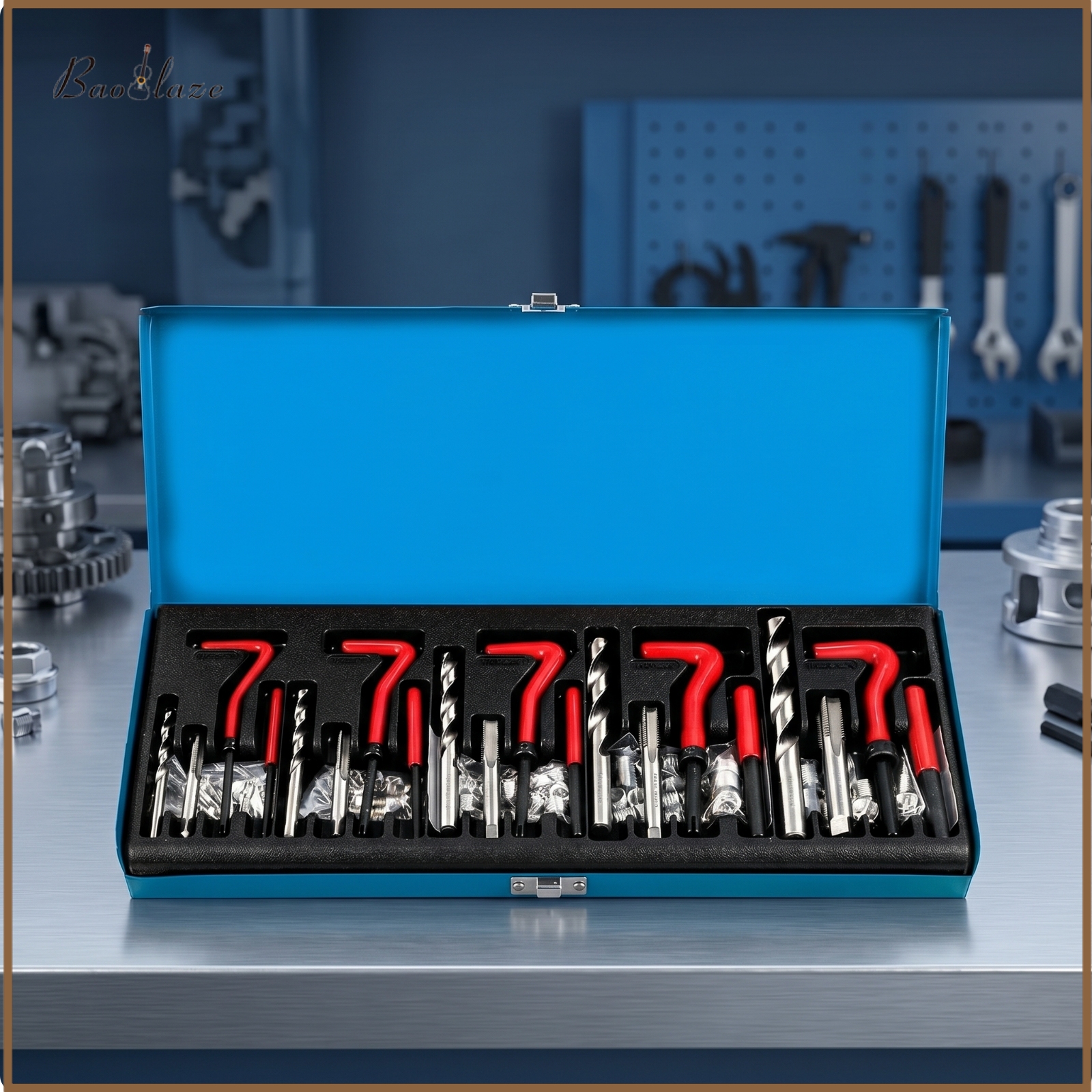 Baoblaze Tap and Die Repair Kit 131-Piece Heavy Duty Metric Thread Repair Kit Easy to Organize ราคา 2,124 บาท*ส่งฟรี