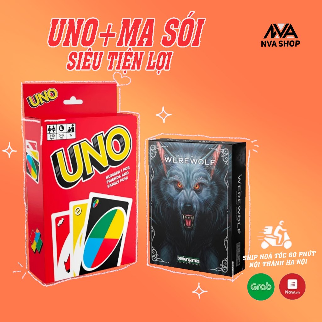 Combo ma sói + uno cơ bản 110 lá nva shop