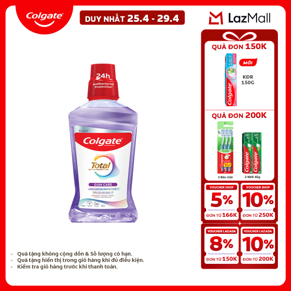 [Chỉ 25-29.4_X2 Voucher giảm 20%] [MỚI] Nước súc miệng Colgate Maxfresh the mát dài lâu gấp 10X - diệt 99,9% vi khuẩn