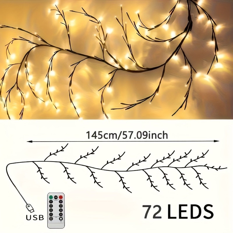 LED Branch Vine Lamp Wall Lights for Room DIY Decoration Tree Light Bedroom Light