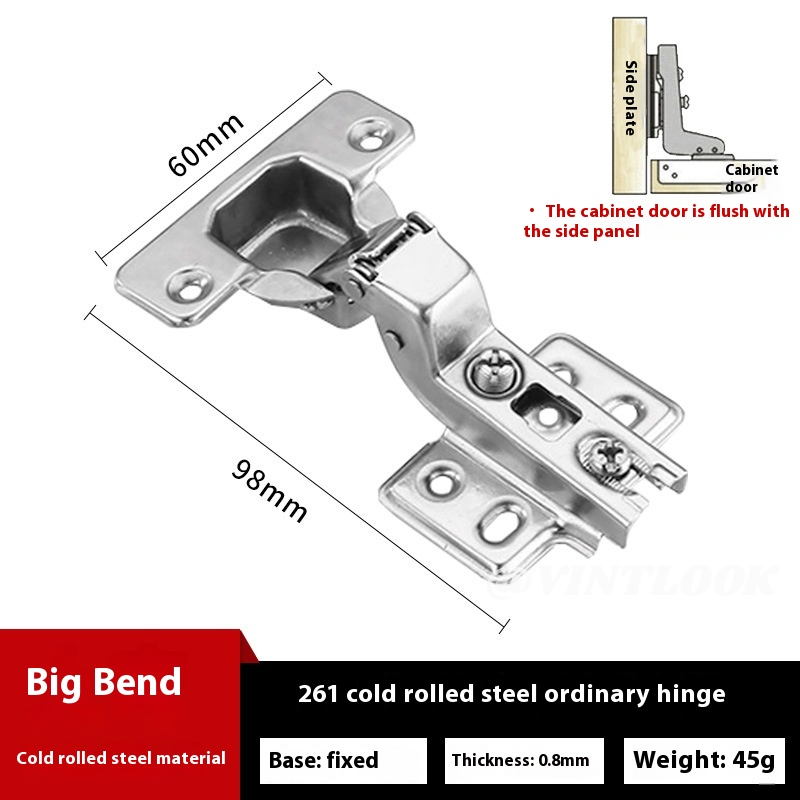 VINTLOOK บานพับธรรมดาบานพับแรงสองขั้นตอนตู้เสื้อผ้าบานพับเหล็กอุปกรณ์เฟอร์นิเจอร์ ราคา 10 บาท*ส่งฟรี