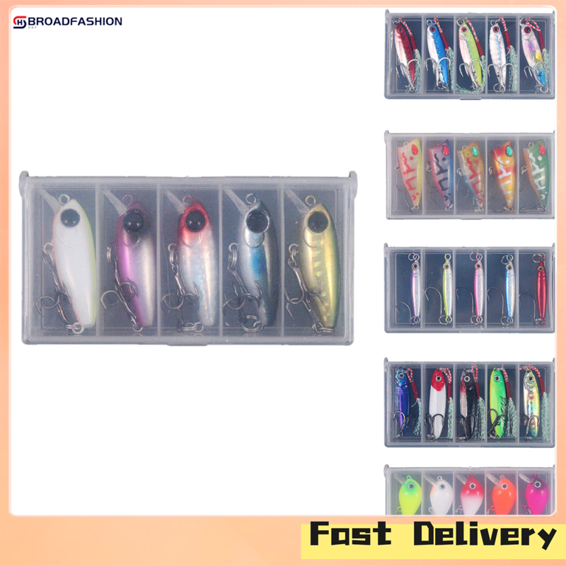Broadfashion 5 Pcs Set Lure Bait Fishing Lures Trout Swim Baits Slow Sinking Bionic Swimming Lures For Bass Fishing Lures With Box Package ราคา 86 บาท*ส่งฟรี