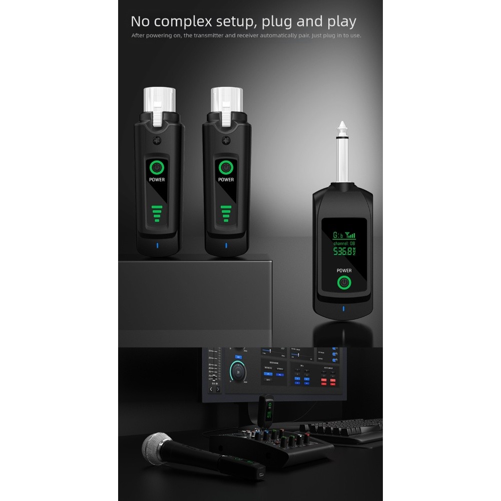 【Rockhouse】 hệ thống mic không dây 2 4G có kết nối XLR pin sạc ổn định tín hiệu tầm xa và khả năng nhiều thiết bị [Sản phẩm Mới]