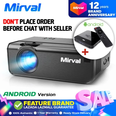【1Day Super Flash Sale】Mirval YG500 WiFi Wireless Mirroring Projector for Phone Android Smart System 1080P LED Mini Portable LCD 4K Home Theater Projectors NexFlix YouTube TVProjector