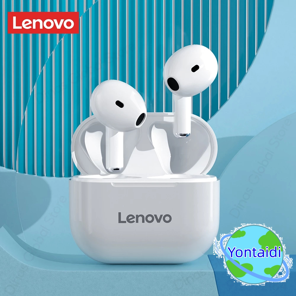  【Readystock  + Giao hàng miễn phíOriginal Lenovo Earbuds lp40 Tai nghe Bluetooth Tai nghe nhét tai không dây chất lượng cao TWS mic mới 
