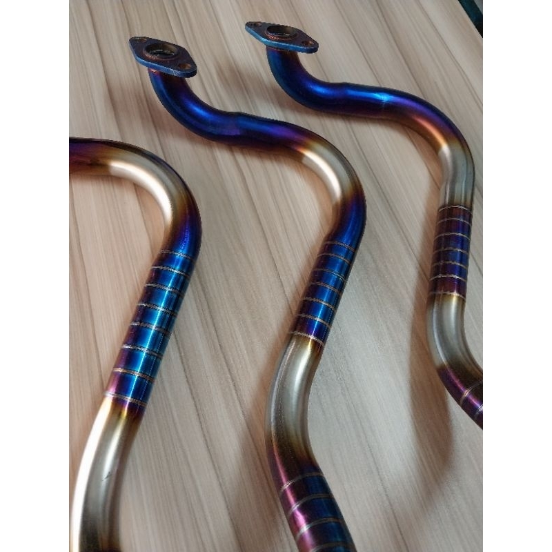 Cổ pô sh mode và lead 125 đời 2012 đến 2021 cổ inox304 mạ titan .