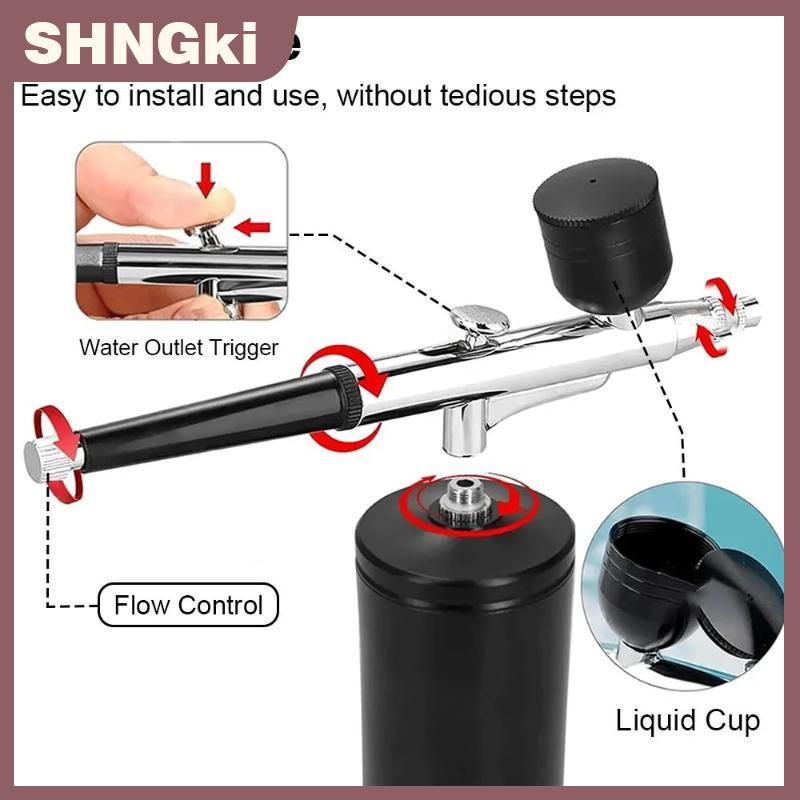 SHNGki Xách Tay Mini Airbrush 0.3Mm Vòi Phun Chống Làm tắc nghẽn Thiết Kế Súng Phun Cho Móng Tay Nghệ Thuật Xe Sơn Nhỏ Dự Án Nghệ Thuật