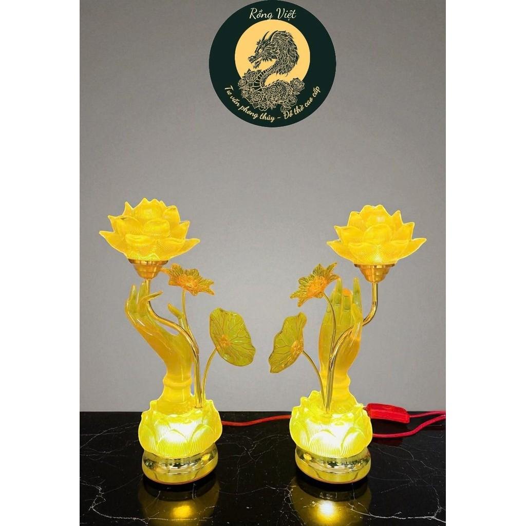 Đèn thờ RỒNG VIỆT tay Phật lưu ly, trang trí ban thờ Phật Thần Tài, nâng ϯầṃ không gian thờ cúng.