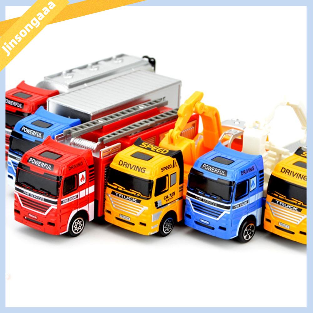 JINSONGAAA Đa phong cách Xe cứu hỏa đồ chơi trẻ em Hợp  1:64 Mô hình chữa cháy đúc  loại  Xe công trình cứu hộ