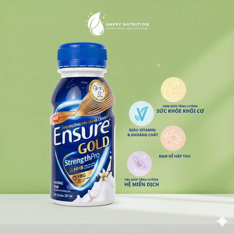 Sữa nước Ensure Gold 237ml – Cho người lớn tuổi, người cần bổ sung dinh dưỡng, phục hồi sức khỏe
