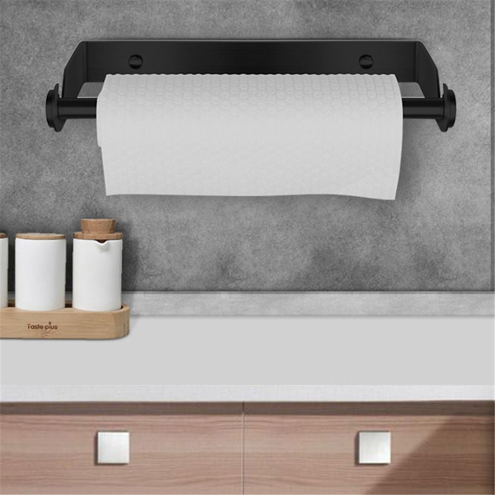 Perforated/Adhesive Paper Towel Holder Under Cabinet Wall Mount for Kitchen  Paper Towel Roll Holder Stick to Wall Mount