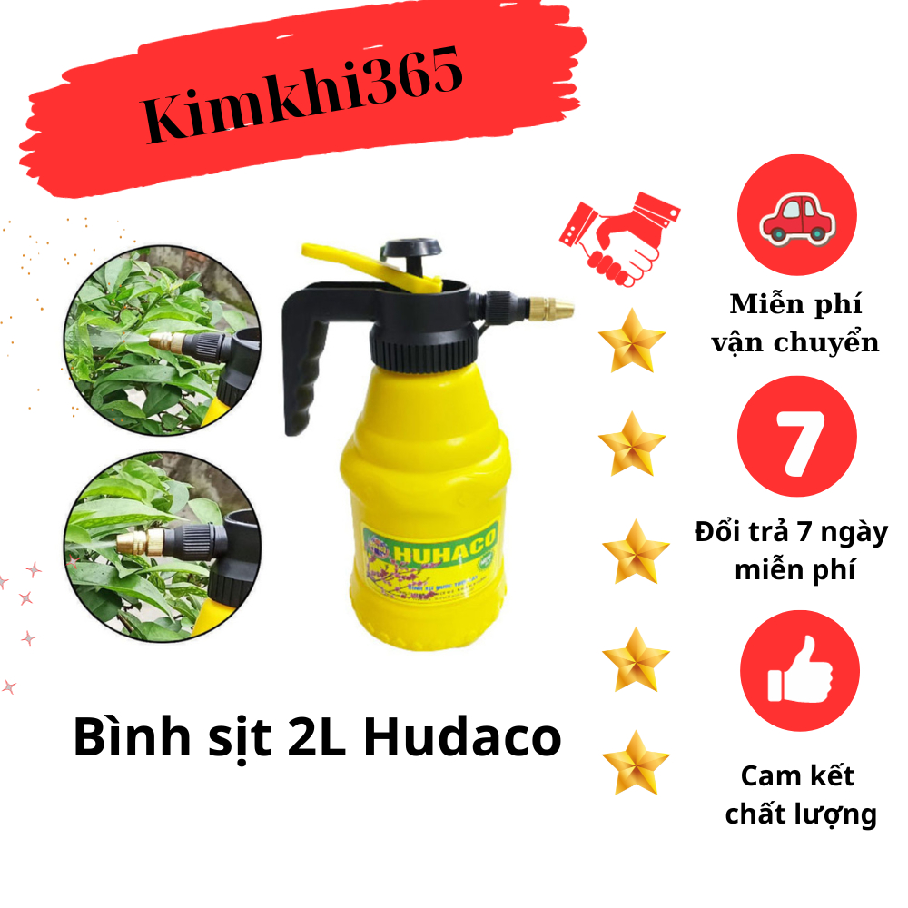 Bình sịt tưới cây hudaco, tiện dụng 2l khí nén phung sương, an toàn.
