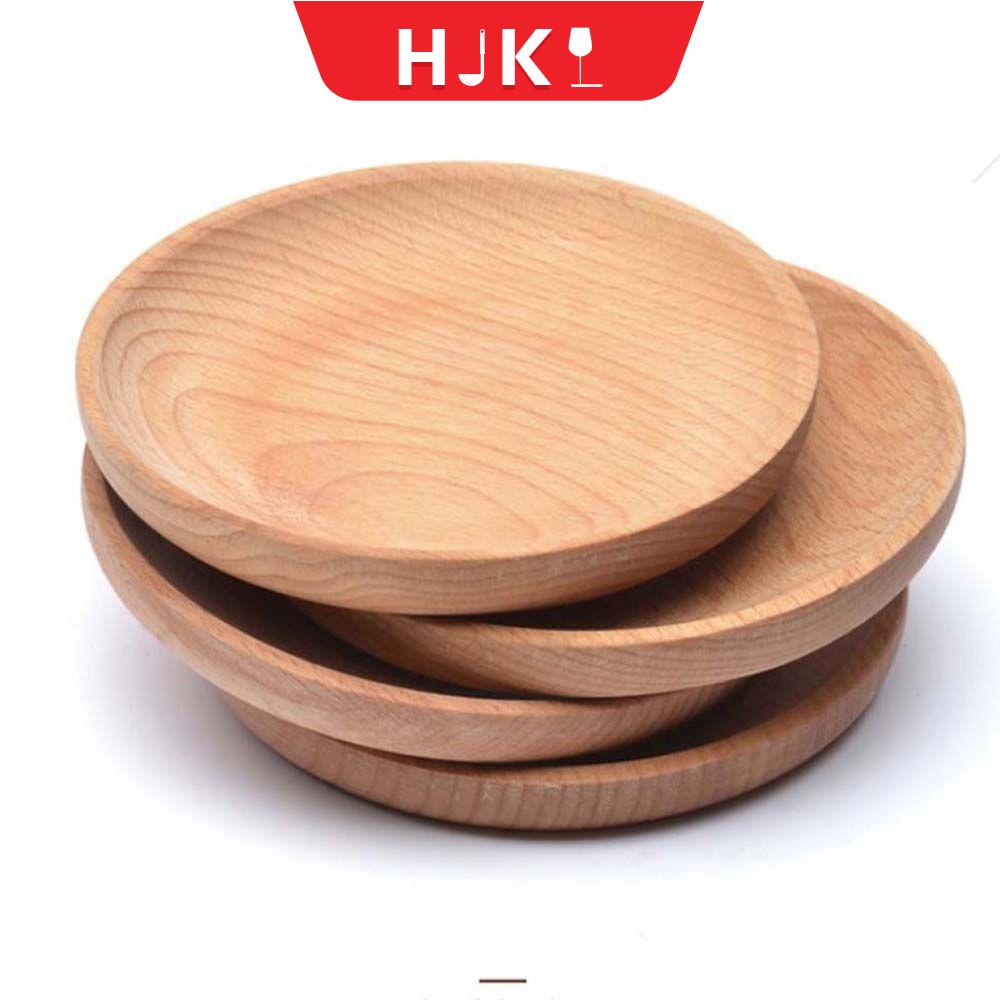HJKL Thân thiện với môi trường Gỗ dẻ gai Bộ đồ ăn Snack Người giữ Món ăn Khay phục vụ Đĩa tráng miệng Bộ đồ ăn Đĩa ăn tối