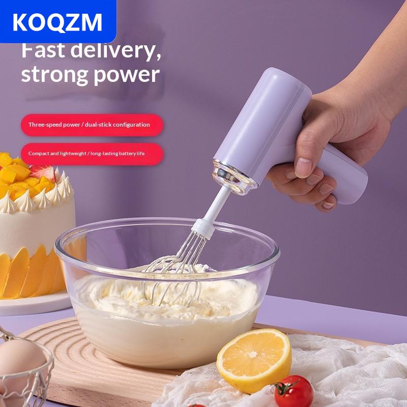[COD] KOQZM Có thể sạc lại cầm tay điện trứng Beater không dây tay Mixer cho Baking bánh kem Whisk Bếp Nấu Ăn công cụ