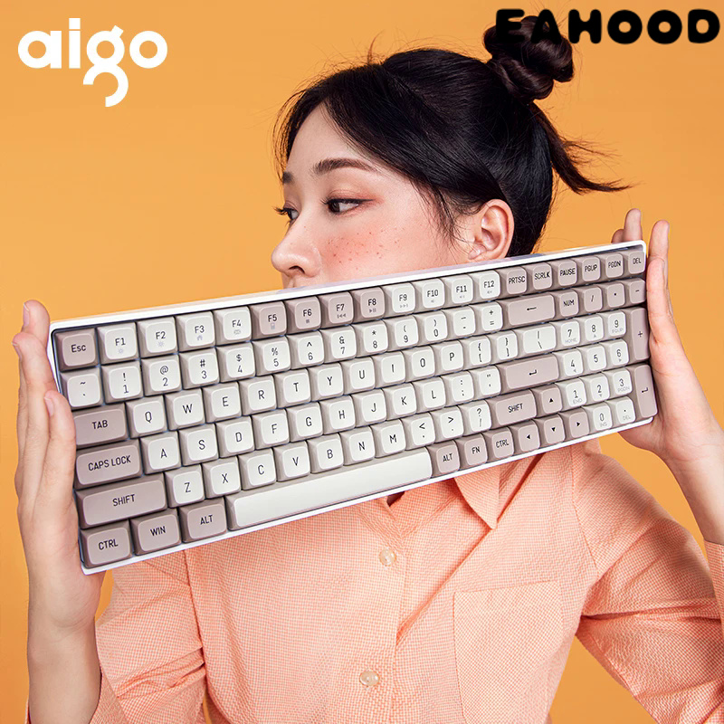 [Hot] Aigo A100 gaming mechanical keyboard 2.4g wireless USB Type-C wired Blue switch 100 key hot sw