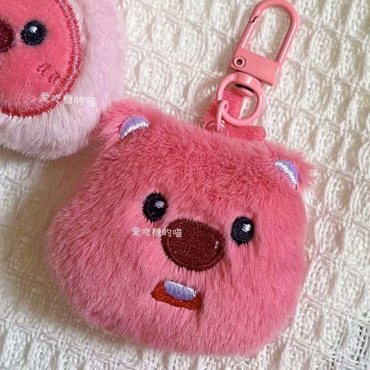 Dễ thương Loopy Keychain Hải Ly nhỏ móc khóa túi hoạt hình dễ thương móc khóa túi Pororo Loopy Phụ kiện cho các cô gái màu hồng sang trọng Keychain
