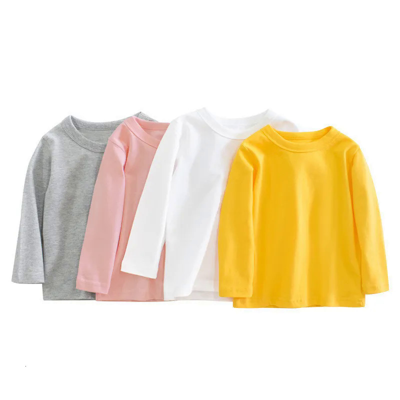 T-shirts Solid color Long Sleeve Children T