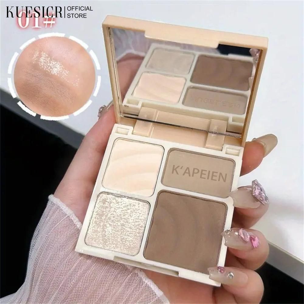 KUESICR K'ARENE Four-Color Contour Palette Shadow &amp; Nose Contouring Matte Highlighting Palette Natural Dimension Soft-Focus Highlight Eyeshadow Palette Three-in-One Multi-Functional Makeup Palette ราคา 19 บาท*ส่งฟรี