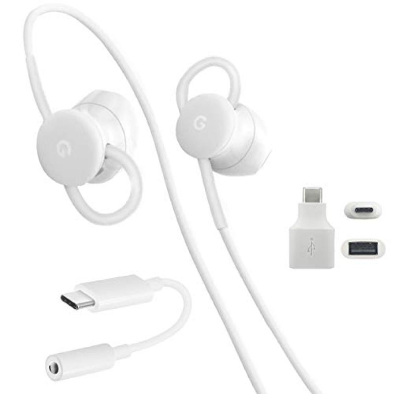 Google USB-C Earbuds, USB-C to 3.5mm Adapter, USB-C to USB 3.0 Adapter, for Google 2nd-4th Gen Pixel Devices - Accessory Combo Kit Singapore