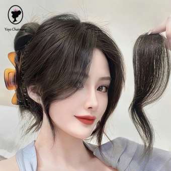 Charming Yoyo tóc giả tổng hợp tóc mái kẹp cho nữ đen cho nữ Tóc nối tóc giả tổng hợp tóc mái tóc mái xéo phần giữa Tóc giả nữ dễ phối hàng ngày