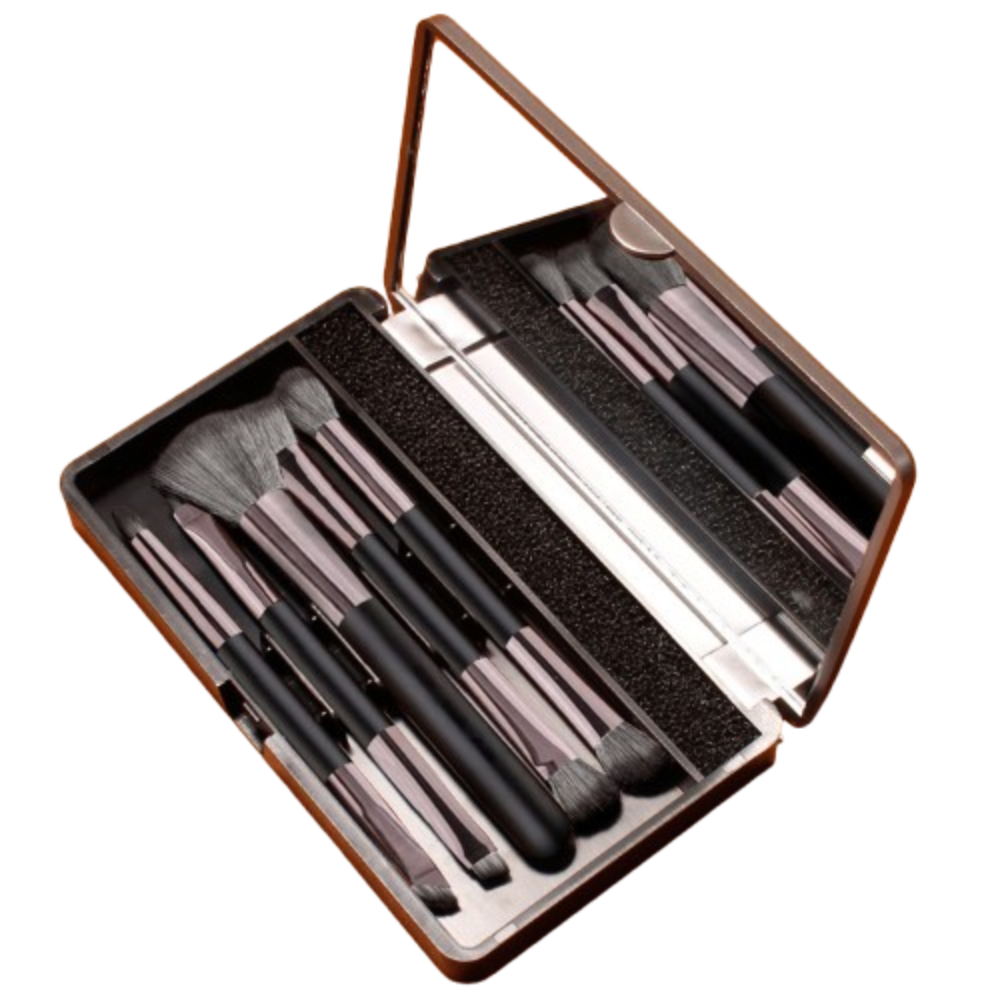 SHOP 1585 Bút chì kẻ lông mày Bộ Cọ phấn mắt Cọ kẻ mắt Hai đầu Bộ cọ trang điểm du lịch Dụng cụ trang điểm Di động Bộ cọ trang điểm Cô Gái - 2
