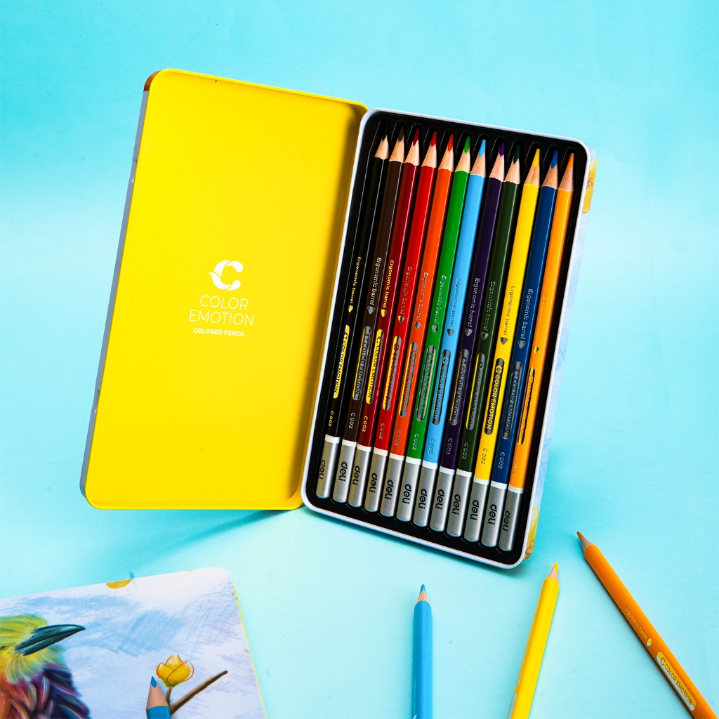 Deli 36 Color Iron Box Color Pencils
