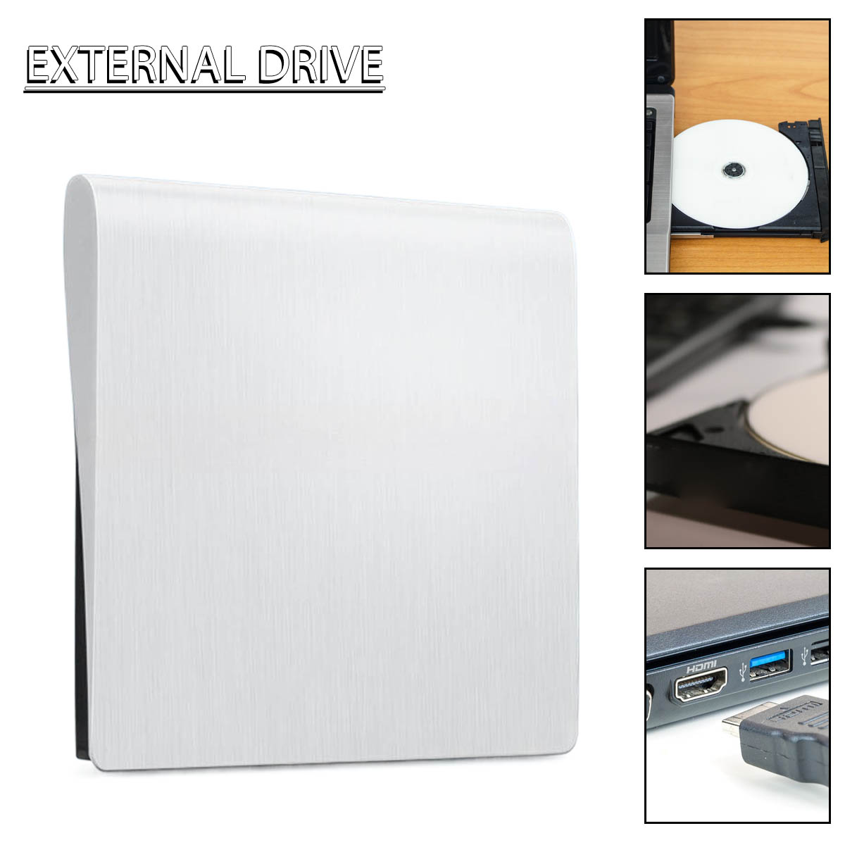 UnVug New External CD DVD Drive USB 3.0 Disc Player Burner Writer For