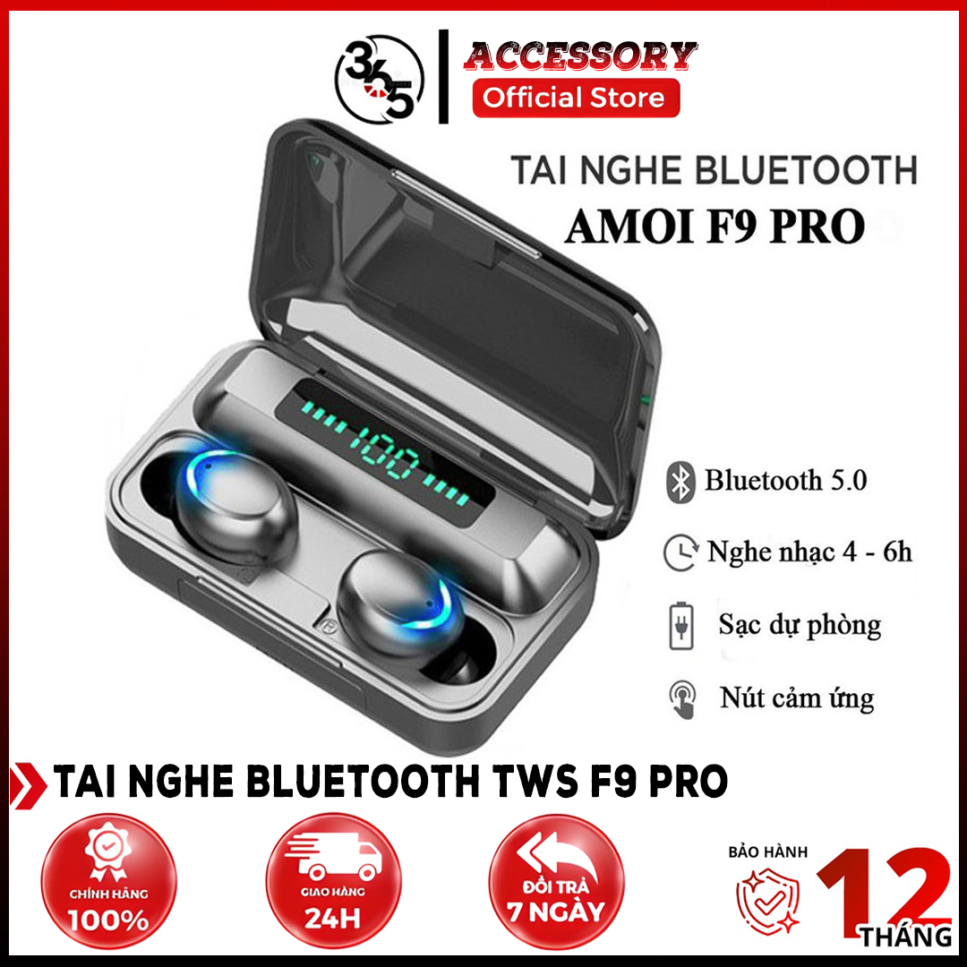 Tai Nghe Bluetooth TWS F9 Pro, Bass mạnh bản quốc tế cao cấp cảm ứng chống