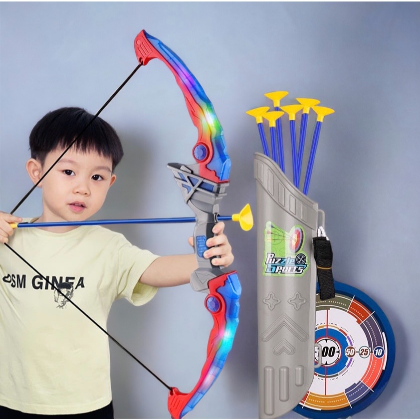 Đồ chơi Cung tên Ánh Sáng - Kèm 06 Mũi hít đầu an toàn và ống đựng tên cho Trẻ Em - SHOP TUẤN NGHIA 2