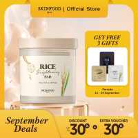 SKINFOOD Rice Brightening Pad 250g (60 Pads) - Toner Wajah untuk Mencerahkan dengan Niacinamide PHA Licorice - Aman untuk Kulit Sensitif