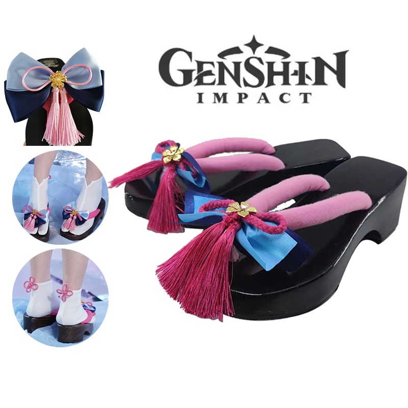 Genshin Impact Kamisato Ayaka Cosplay Costume Shoes Halloween Role Play Party gift