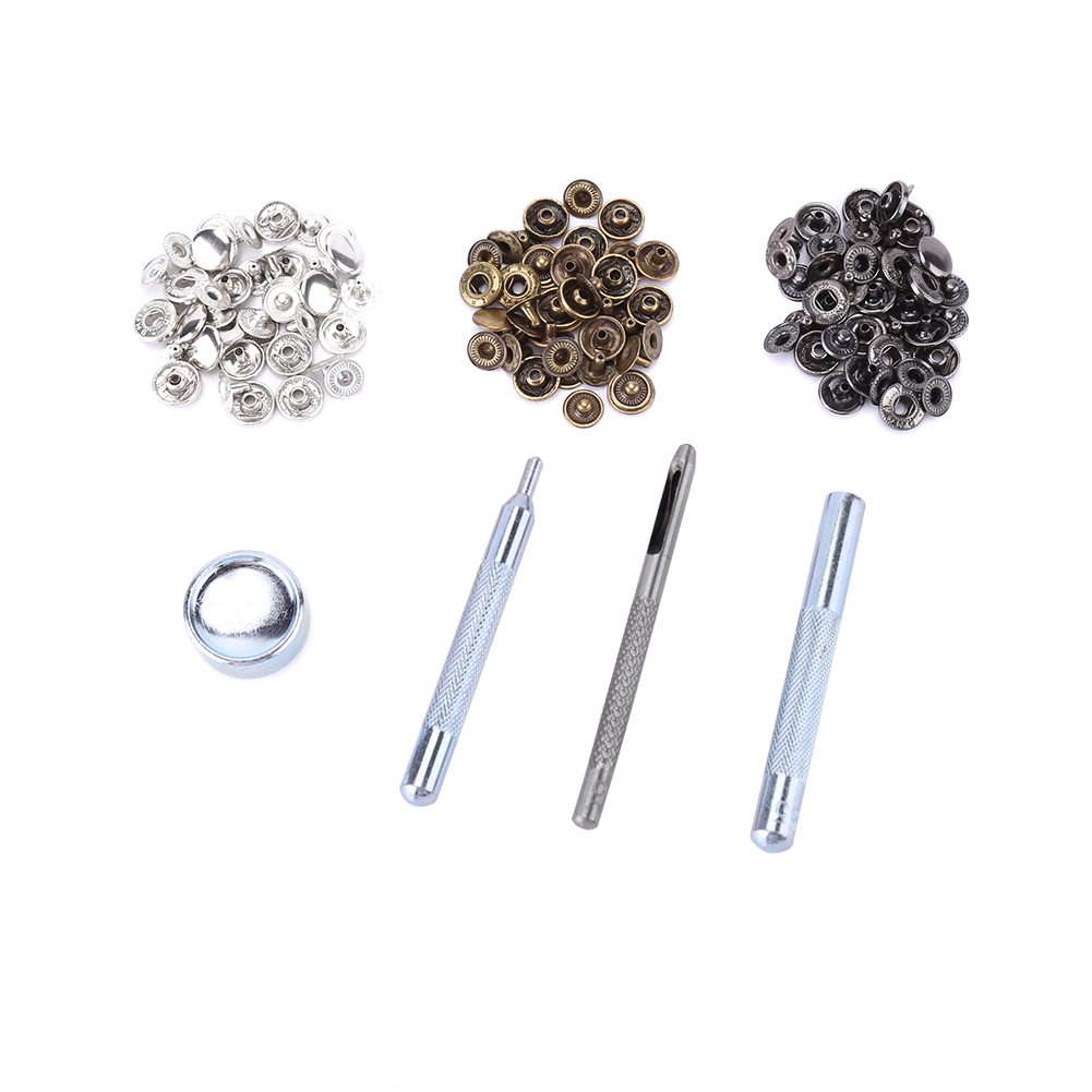 Nút kim loại Snap 30PCS 10mm Nút bấm kim loại với bộ dụng cụ làm đồ da cho túi vải leathercraft (1)