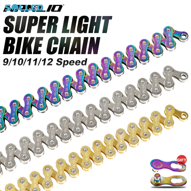 Chuỗi xe đạp 8/10/11/12 tốc độ siêu nhẹ đầy màu sắc Rỗng Xe Đạp MTB xe đạp đường trường chuỗi Phụ kiện đi xe đạp