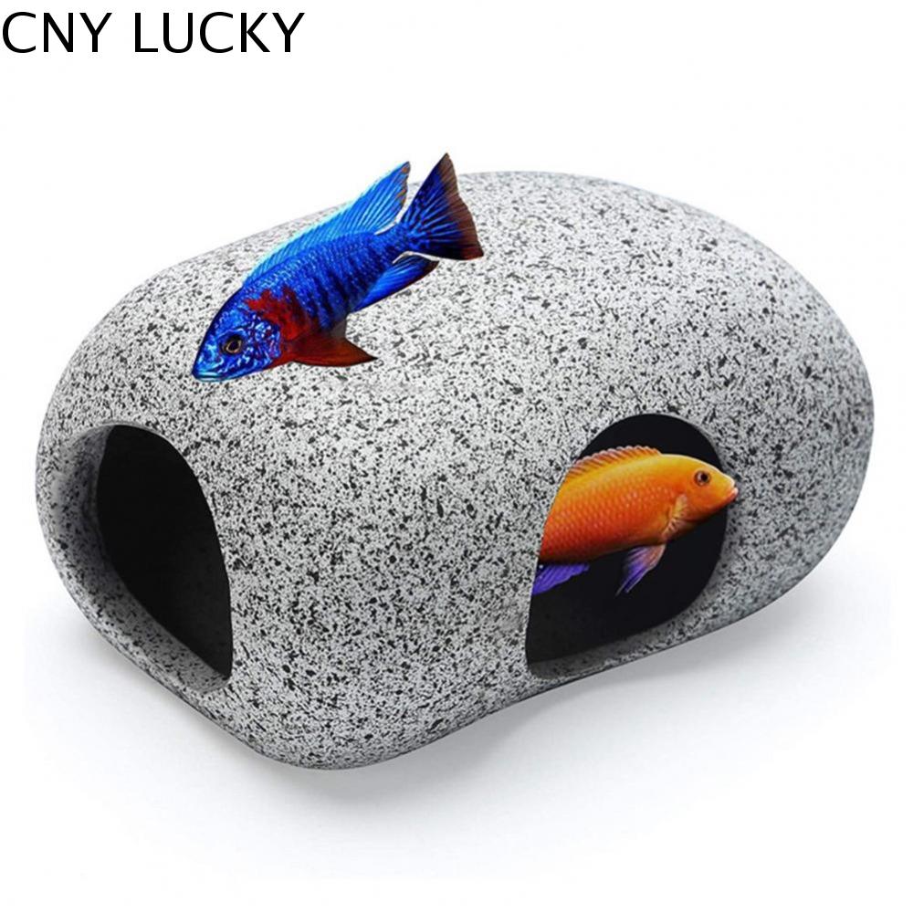 CHPERF Nhân tạo Hollow Trang Trí hồ cá Hồ cá Nơi Trú Ẩn Cho Tôm Cá ẨN NÁU Đá Nhà Bể cá Bể cá Trang Trí Ẩn Đá Fish Tank Cave