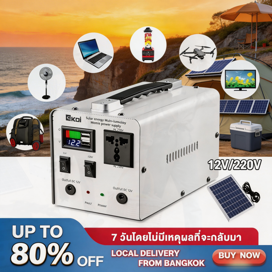 Power Supply, Energy Storage, Outdoor, Energy Bank, Multi-Function, Energy, Portable Power Supply, Camping, Outdoor Power Supply Portable Power Generator ราคา 1,999 บาท*ส่งฟรี